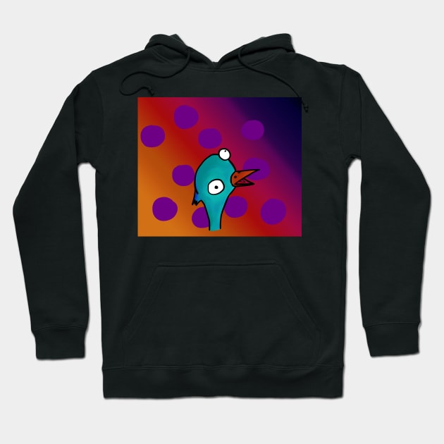 Googly eyed long neck bird Hoodie by PixelMat